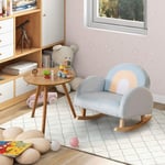 Gungstol för småbarn klädd rocker för barn med massiv ram av gummi 50 x 46 x 45 cm blå
