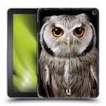 Head Case Designs White-Faced Owl Wildlife Soft Gel Case and Matching Wallpaper Compatible With Amazon Fire HD 8/Amazon Fire HD 8 Plus 2020