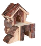 Bjork Natural Wooden 2 Storey Play House With Ramp For Gerbils Mice & Hamsters