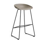 HAY About a Stool 38 High barstol 2.0 Khaki-svart stålstativ