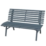 2-sits trädgårdsbänk i aluminium, väderbeständig bänk, UV-beständig trädgårdsmöbler med lamelldesign, parkbänk 240kg lastkapacit