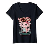 Womens I Axolotl Questions Cute Axolotl Singing Axolotl Kids Girls V-Neck T-Shirt