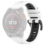 Garmin Fenix 7S/7S Pro/6S etc. Tvåfärgat klockarmband i silikon - Vit/Svart