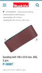 5Pcs Makita 100mmx610mm Sanding Belts For Belt Sander 9401 9404 9403 EBS100-40G