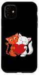 iPhone 11 Happy Valentines Day Love Cute Heart Cartoon Cats Animal Case