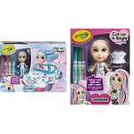 CRAYOLA Colour 'n' Style Friends: Bluebell - Coupe Playset & Colour 'n' Style Friends: Lavender | Colour & Style Your Own Doll, Again and Again! (Includes Magic Dry-Erase Pens)
