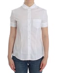 JOHN GALLIANO Shirt White Cotton Stretch Shortsleeve Blouse IT40/US6/ S