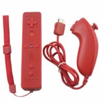 Télécommande Wiimote + Nunchuck Pour Nintendo Wii Et Wii U - Rouge