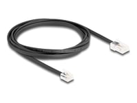 Delock 88036, 2 M, Rj-45, Rj-11, Svart, Hankontakt, Hankontakt