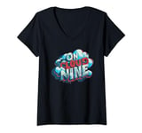 Womens Happy Statement on cloud nine Costume V-Neck T-Shirt