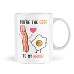 Funny Mugs Valentines Day Mug You're The Eggs to My Bacon Leaving Work Mug Colleague Office Birthday Novelty Naughty Profanity Banter Joke Coffee Cup MBH531