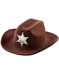 Brun Cowboyhatt till Barn med Sheriffstjärna