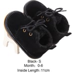 Baby Crib Shoes Pu Leather Suede Black S