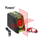 Huepar - BOX1R - Niveau laser rouge croix 2 lignes pour l'extérieur alignement autonivelant 45m