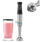 Cecotec - Katana TotalDestroy 1500XL dk Hand Blender, 1500 w, 21 vitesses et Turbo, 4 lames en titane noir, capot anti-éclaboussures, pied