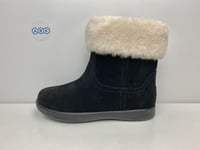 UGG T Jorie II 2 Sheepskin Suede Fur Black Zip Boots Girls UK Size 10 EUR 28.5