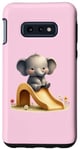 Galaxy S10e Pink Adorable Elephant on Slide Cute Animal Theme Case