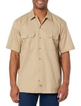 Dickies Men's Short Sleeved Workwear Shirt, Beige (Khaki), L UK