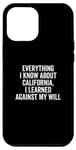 Coque pour iPhone 13 Pro Max Design humoristique « Everything I Know About California »