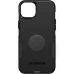 OtterBox Bundle Nectarine Commuter Series Case - (Black) + PopSockets PopGrip - (Black), Slim & Tough, Pocket-Friendly, with Port Protection, PopGrip Included