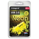 Integral Clé USB 3.0 Néon - 64 Go jaune