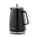 Swan Elegance 1.7L 3KW Kettle Textured Black Gloss Finish/Chrome Trim SK14016BLK