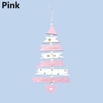 1pc Merry Christmas Xmas Tree Wooden Drop Ornaments Pink