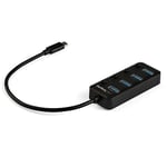 StarTech.com Hub USB 3.0 Type-C 4 Ports avec Commutateurs Individuels par Port (On/Off) - SuperSpeed 5Gbps USB 3.1/3.2 Gen 1 - Alimenté par Bus USB - Portable - Câble 25cm