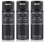 3 x David Beckham Instinct Deodorant Antiperspirant Body Spay Perfume Men 150ml