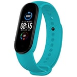 Beilaishi Suitable For Xiaomi Band Mi 5 Solid-Color Silicone Strap Length: 24.5cm(Black) replacement watchbands (Color : Sky Blue)
