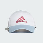 New Mens Adidas Graphic Six Panel Training Cap Hat WHITE / REAL PINK
