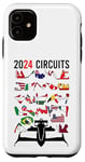 Coque pour iPhone 11 Formula Racing Ventilateur de voiture de course à roue ouverte 2024 Circuits du monde