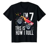 Youth 7 Year Old Monster Truck Car 7th Birthday Boy T-Shirt