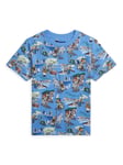 Ralph Lauren Kids' Paris Bear Print T-Shirt, Blue/Multi