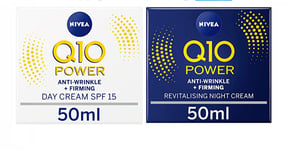 TWIN PACK NIVEA Q10 POWER ANTI-WRINKLE + FIRMING Day Cream AND Night Cream 