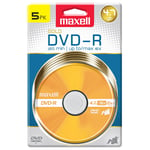 Maxell 638033 DVD-R COLOR 5PK CARD Recordable Discs 4.7GB 16X 120 Mi (US IMPORT)