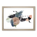 Big Box Art Pineapple Fruit by Ren Yi Framed Wall Art Picture Print Ready to Hang, Oak A2 (62 x 45 cm)