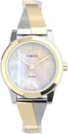 New Ladies Timex Steel & Gold Pearl Dial Easy Reader Semi Bangle Indiglo Watch
