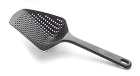 Joseph Joseph Scoop Plus - Passoire, égouttoir/collecteur, égoutter et servir, résistant à la chaleur jusqu'à 200°C (392°F), va au lave-vaisselle, Noir, Large