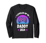 I Leveled Up To Daddy 2024 Soon To Be Dad Fathers Day Long Sleeve T-Shirt