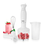 4-in-1 Hand Blender Mixer Chopper Food Processor Stainless Steel Blade White