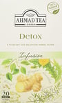 Ahmad Tea Detox Tea | Fruit & Herbal Infusion | Ginger, Dandelion, Nettle, Peppermint, Fennel, Birch leaves - 20 Teabag Sachets