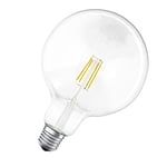 LEDVANCE Smart Led Lamp With Bluetooth, Filament Globe, E27, Dimmable, Replaces Incandescent Lamps With 50 W, Warm White (2700 k), Controllable With Google, Alexa And Apple Voice Control, Smart + Bt