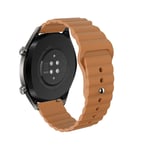 YOUZHIXUAN Smart watch series 20mm For Huawei GT2 42mm Huami Mi Dynamic Youth Edition Reverse Buckle Wavy Silicone Strap(Black) (Color : Brown)