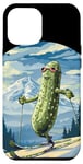 Coque pour iPhone 15 Pro Max Ski de fond cool avec de belles montagnes pour les cornichons