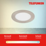 Telefunken LED-uppovalaisin Virgo, RGBW, nikkeli, Ø 12 cm