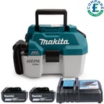 Makita DVC750LZ 18V LXT BL Wet/Dry Vacuum Cleaner + 2 x 6Ah Batteries & Charger