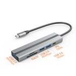 6-i-1 USB C Hub med SD/TF-kortleser, USB 3.0/2.0-porter, PD 100W