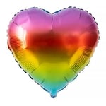 Folieballong Hjärta med Regnbågsfärger