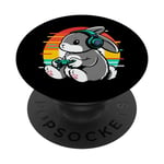 Gamer Bunny Gaming Rabbit PopSockets PopGrip Interchangeable